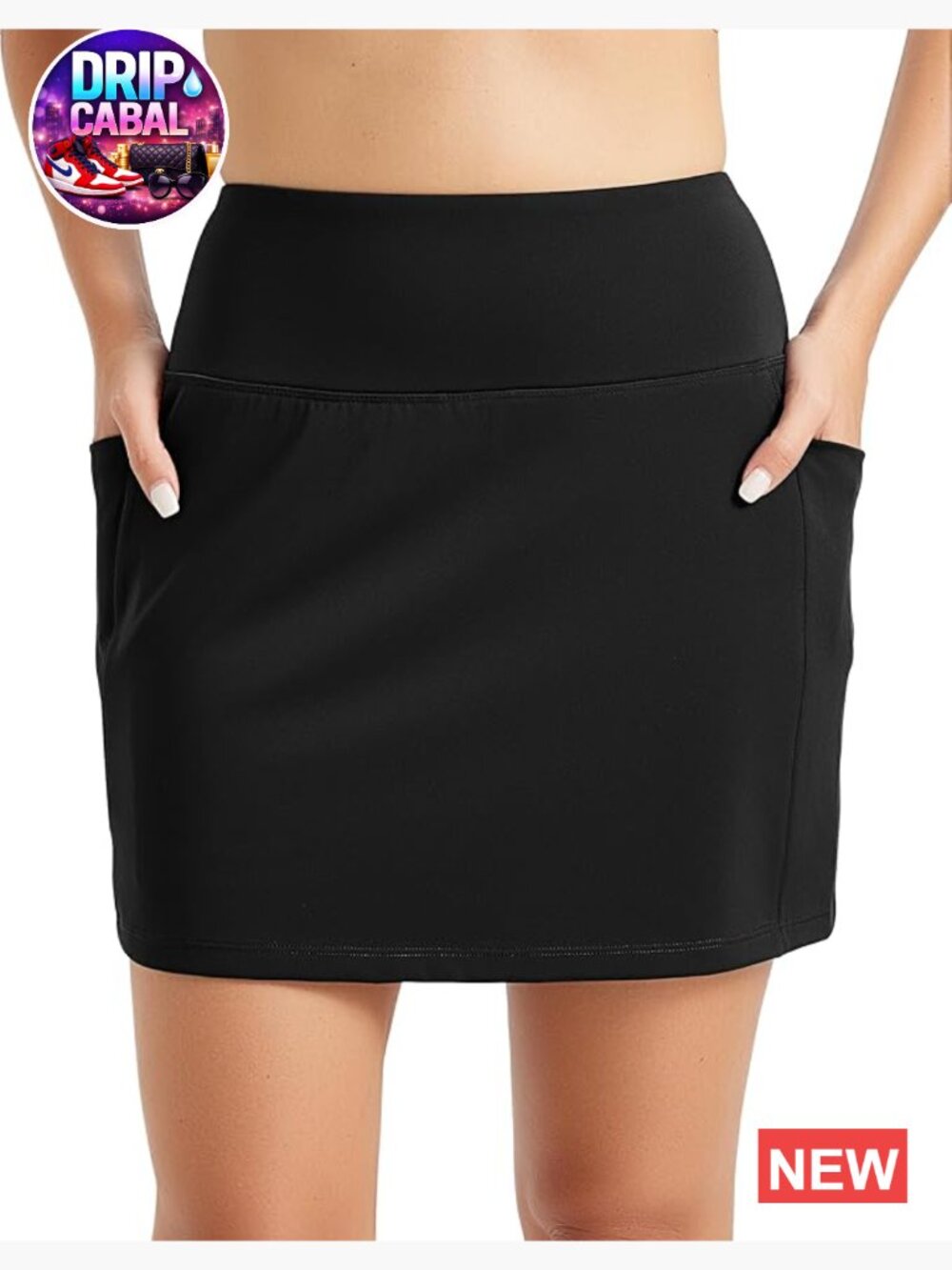 High Waisted Tummy Control Tennis Skort with 4 Pockets